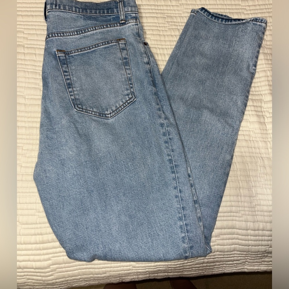Abercrombie Curve Love Slim Straight light wash jeans